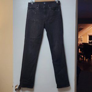 Gap Classic Straight Distressed Black Jeans - size 28
